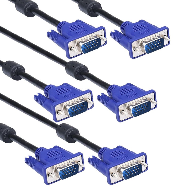 DaFuRui 3Pack VGA to VGA Cablesï¼Œ10Ft HD15 Male to Male Cable for TV Computer Monitor Cable with Blue Connector - Image 2